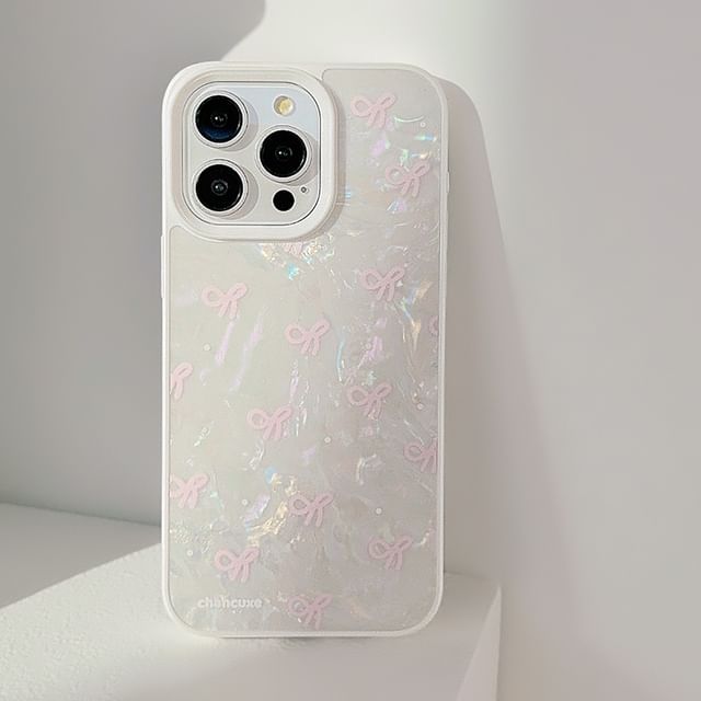 Phone / Case Pearl Set Bow Faux Adhesive Strap Decoration