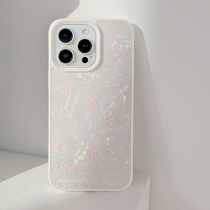 Phone / Case Pearl Set Bow Faux Adhesive Strap Decoration