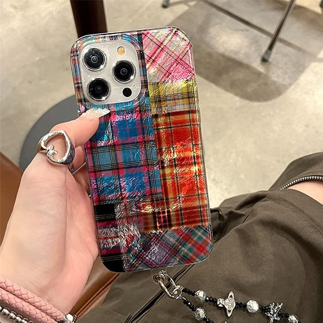 Case Phone Plaid Holographic