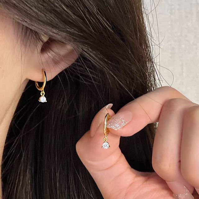 Rhinestone Alloy Earring Drop