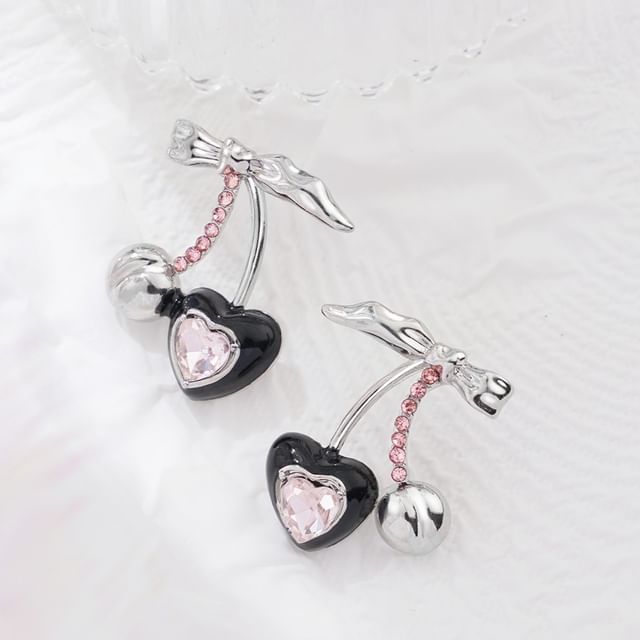 Silver Stud Cuff Rhinestone / Sterling Earring Ear Cherry