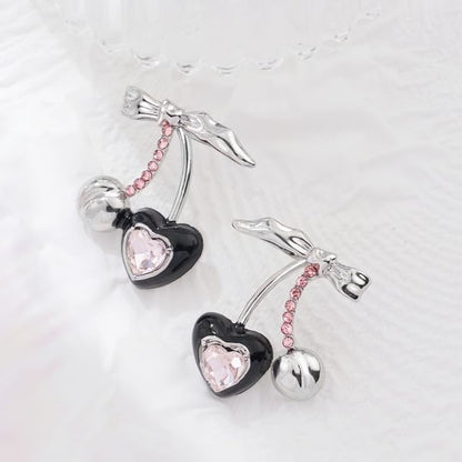 Silver Stud Cuff Rhinestone / Sterling Earring Ear Cherry