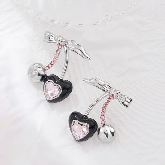 Silver Stud Cuff Rhinestone / Sterling Earring Ear Cherry