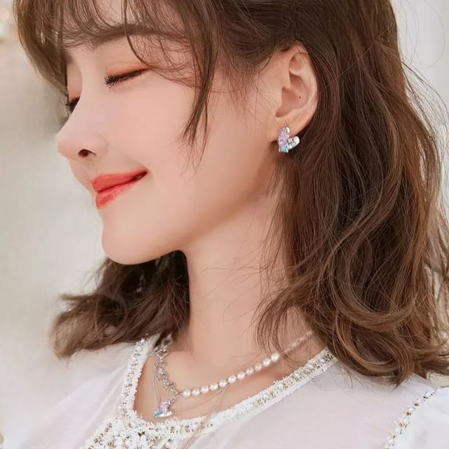 Cuff Ear Sterling Panel Stud Silver / Earring Heart