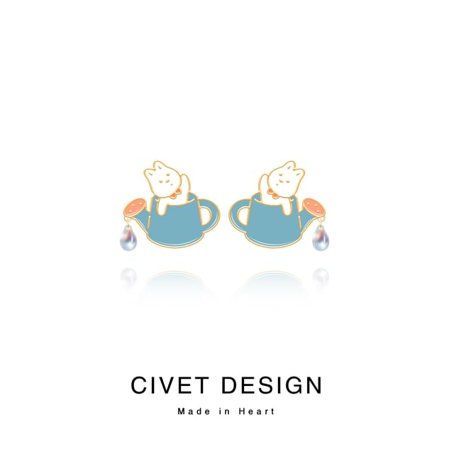 Designs Silver / Cartoon Cuff ) Various Sterling Earring Ear Stud ( Rabbit