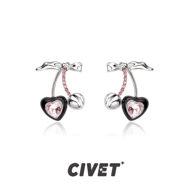 Silver Stud Cuff Rhinestone / Sterling Earring Ear Cherry