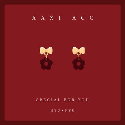 Floral / Earring Clip-On Bow Drop