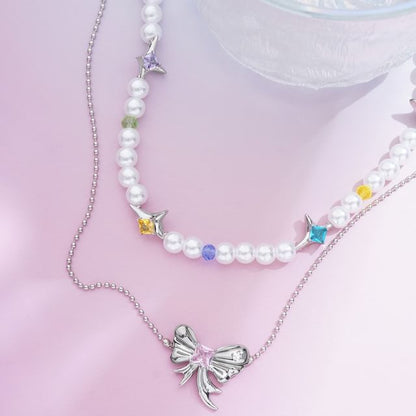 Necklace Ribbon Layered