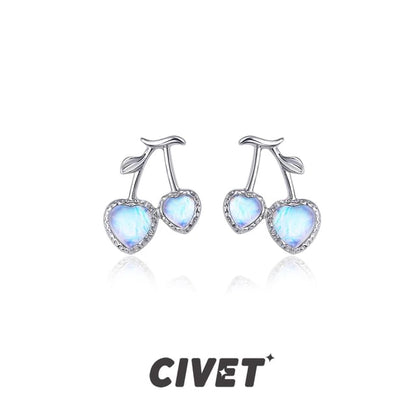 Stud / Cherry Clip-On Heart Earring