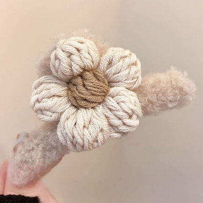 Chenille Clip Floral Hair Claw Yarn