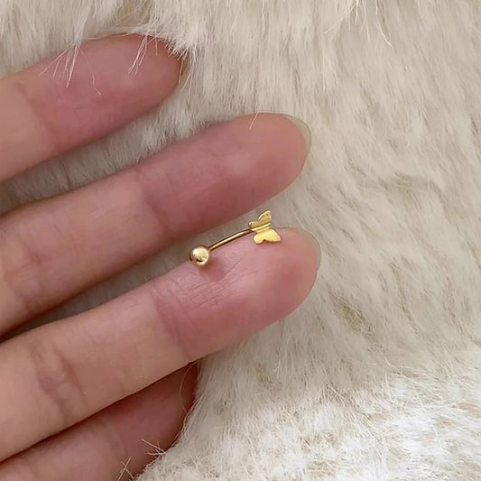 Earring Butterfly 925 Silver Barbell Sterling