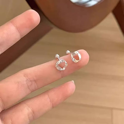 Sterling Twisted 925 Silver Earring Barbell