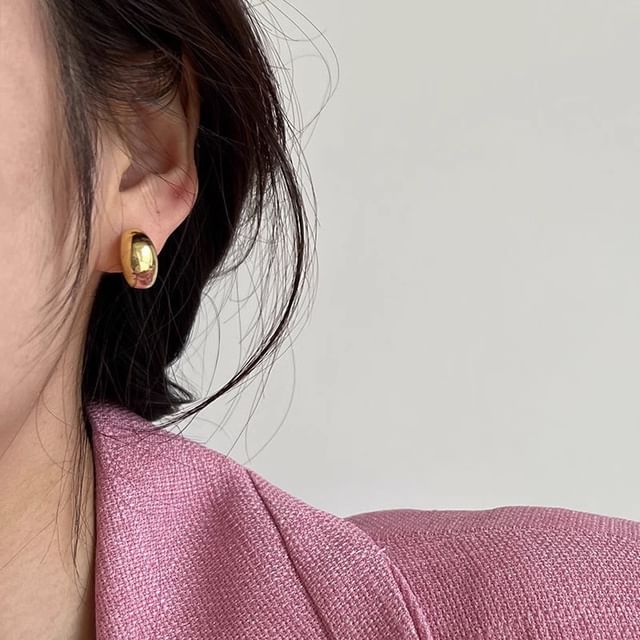 Earring Sterling Silver Hoop 925 Glossy