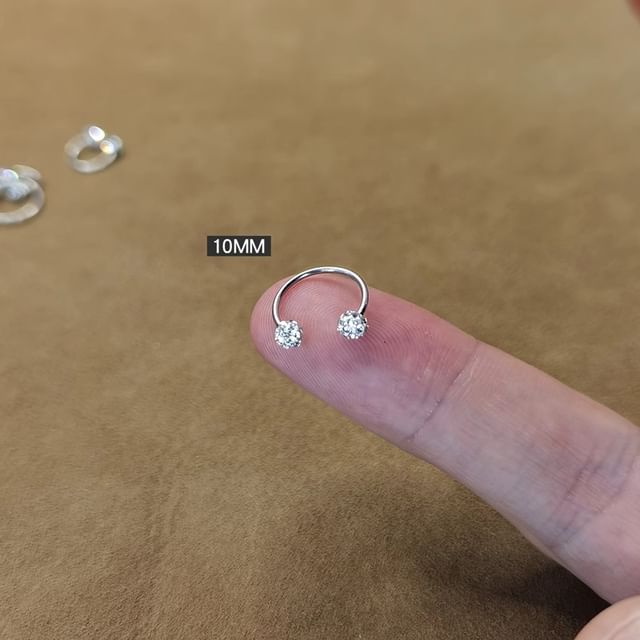 Rhinestone Earring Huggie Open