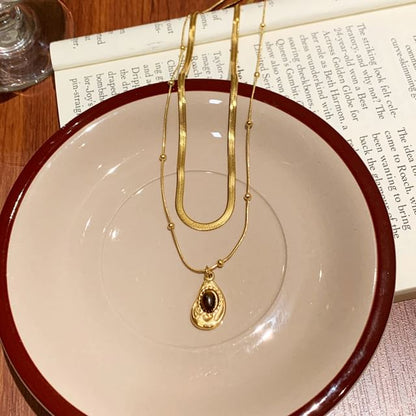 Necklace Snakebone / Pendant Set Stone