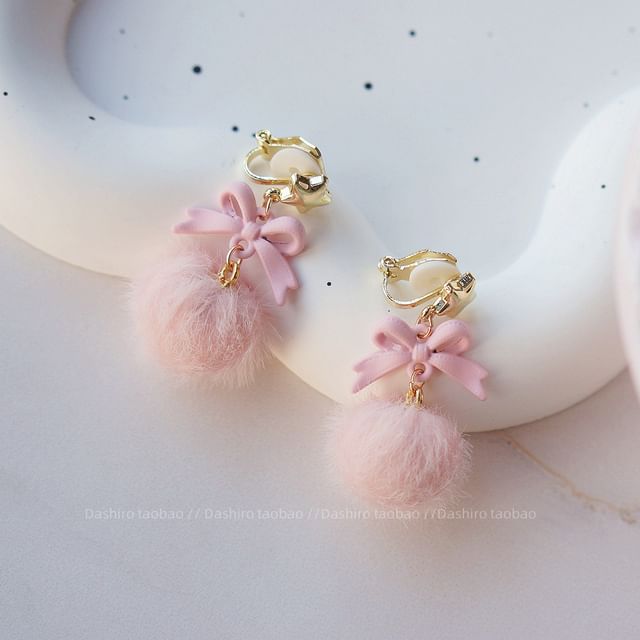 Clip-On Earring / Drop Pom
