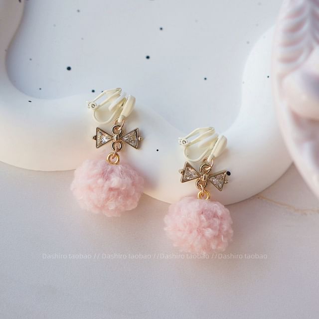 Clip-On Earring / Drop Pom