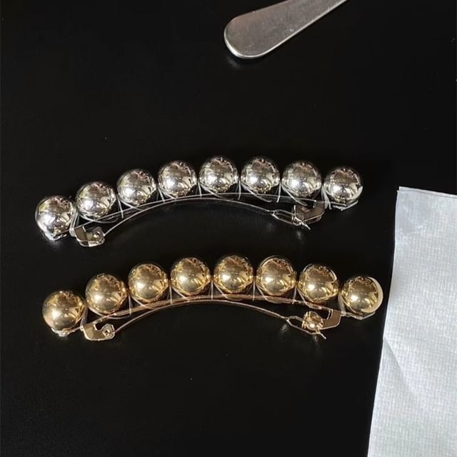Polished Bead Alloy Hair Clip