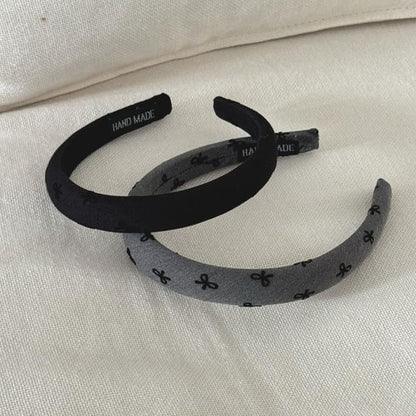 Embroidered Bow Headband Fabric