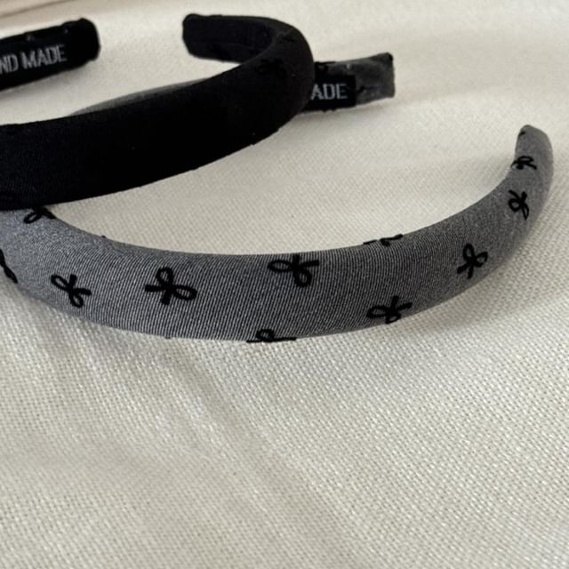 Embroidered Bow Headband Fabric