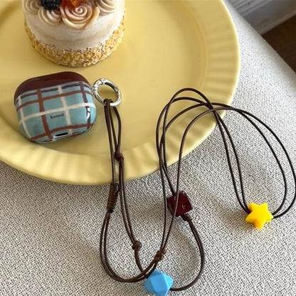 Pro / Case Earphone AirPods Skin Dog Charm Lanyard Plaid