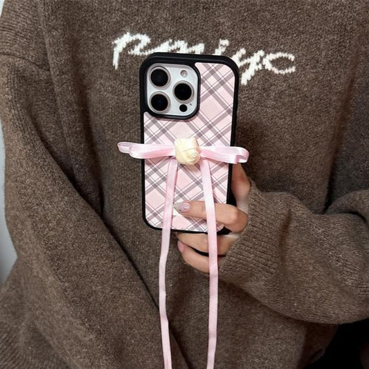 Ribbon Set / Case Adhesive Phone Plaid Decoration
