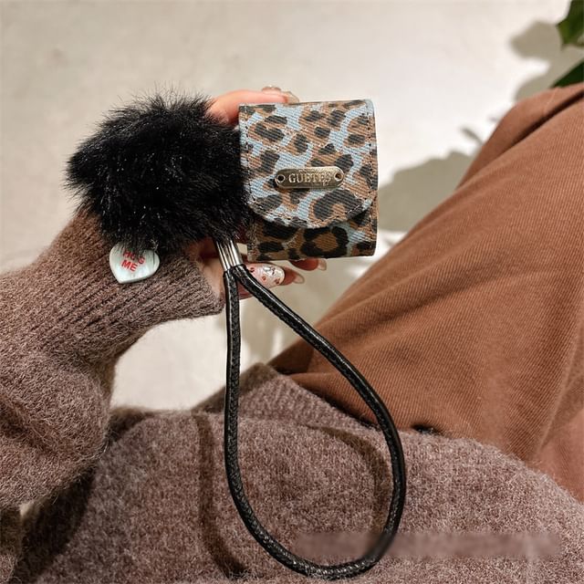 Print Case Earphone Pom AirPods Leopard Pro / Skin Strap