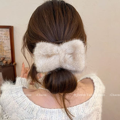 Bow Claw Clip Hair Chenille