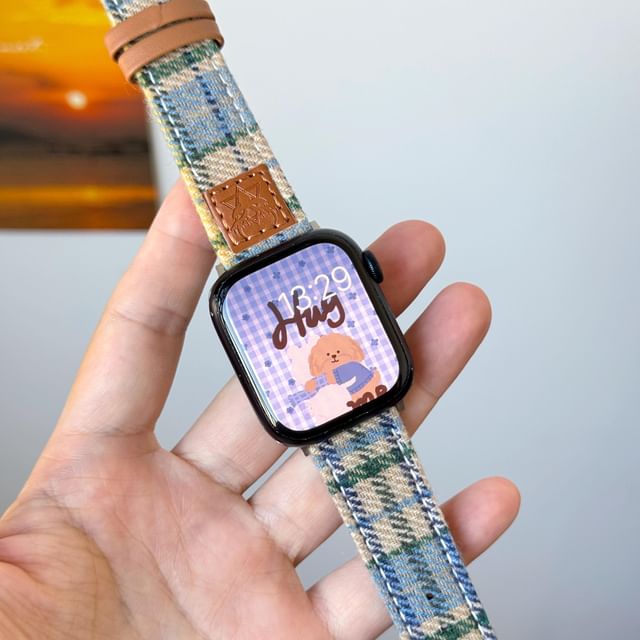 Plaid Fabric Apple Watch Band
