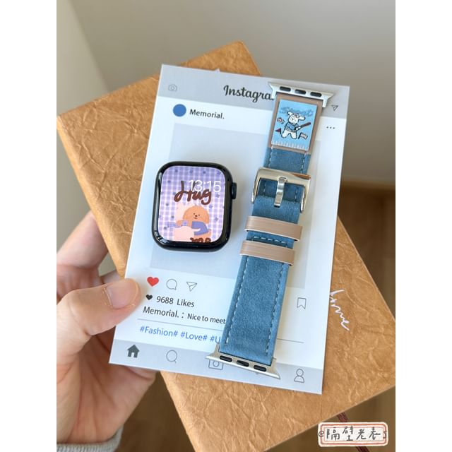 Genuine Watch Apple Band Animal Leather Embroidered