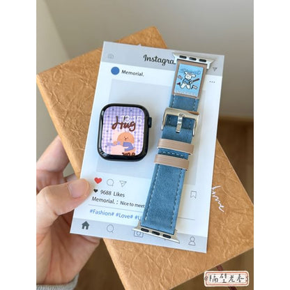 Genuine Watch Apple Band Animal Leather Embroidered