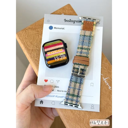 Plaid Fabric Apple Watch Band