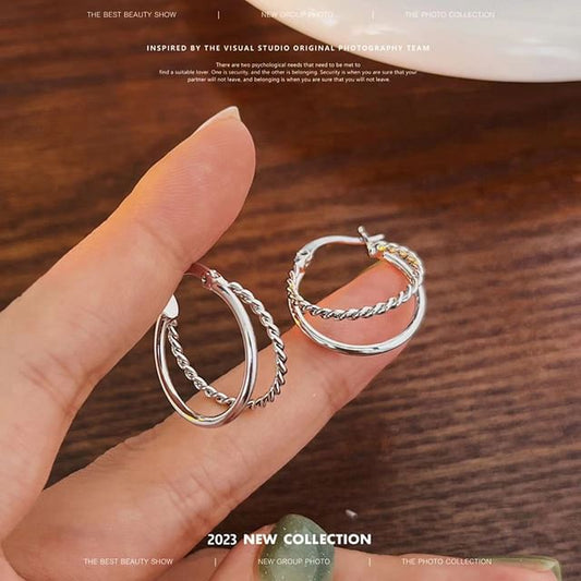 Layered Alloy Earring Hoop