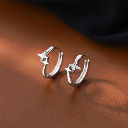 Hoop Rhinestone Star Alloy Earring