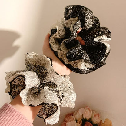 Trim Scrunchie Print Floral Lace