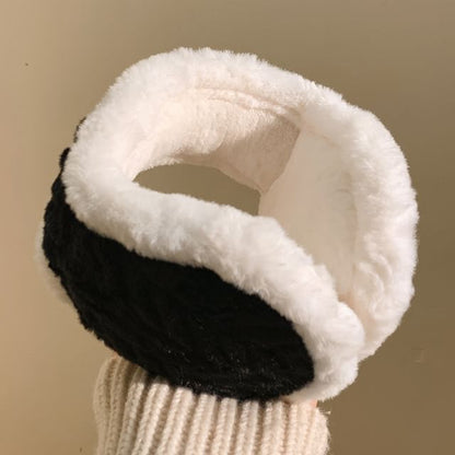 Fluffy Earmuffs Contrast Trim
