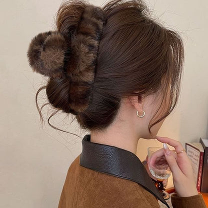 Faux Leopard Fur Hair Patterned Claw