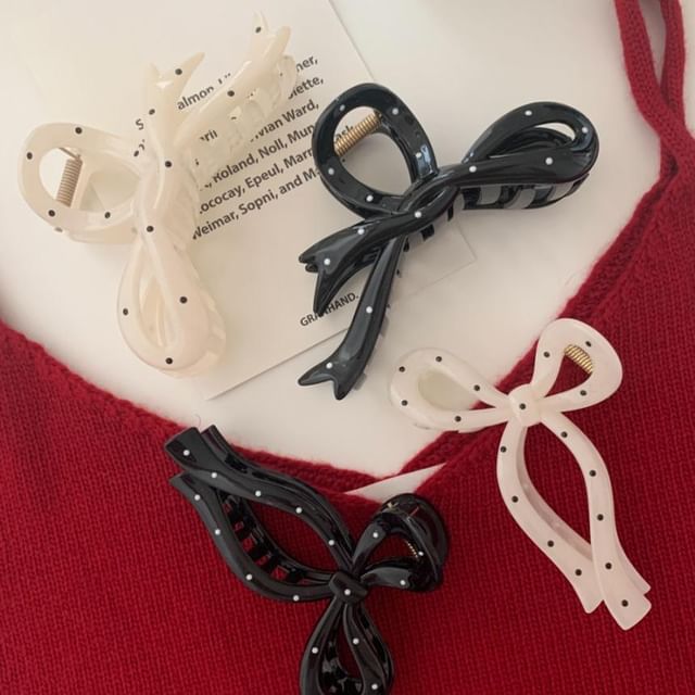 Polka Claw Hair Dot Bow