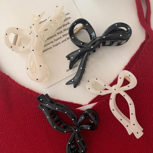 Polka Claw Hair Dot Bow