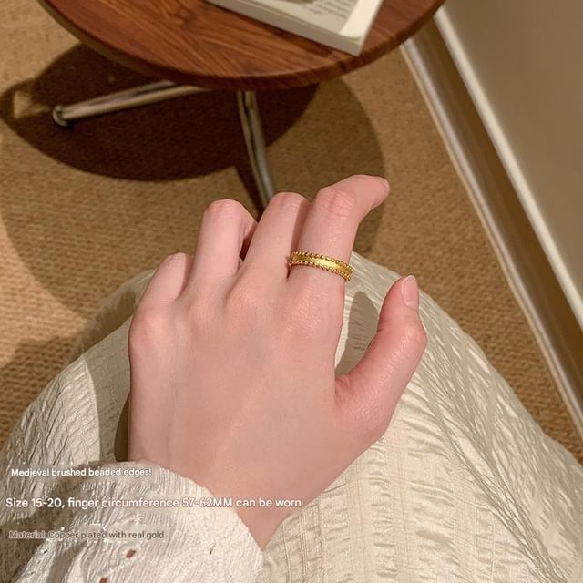 Rhinestone Ring / Set Brushed Open Alloy