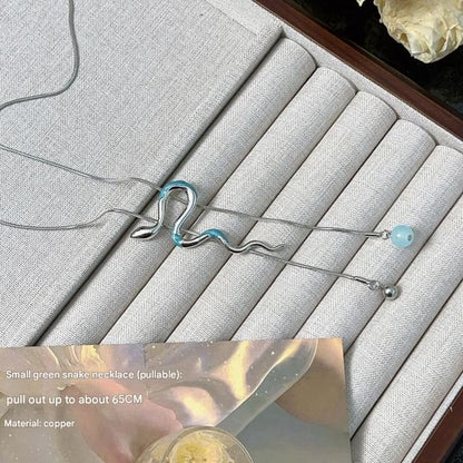 Lariat Alloy Snake Necklace Pendant