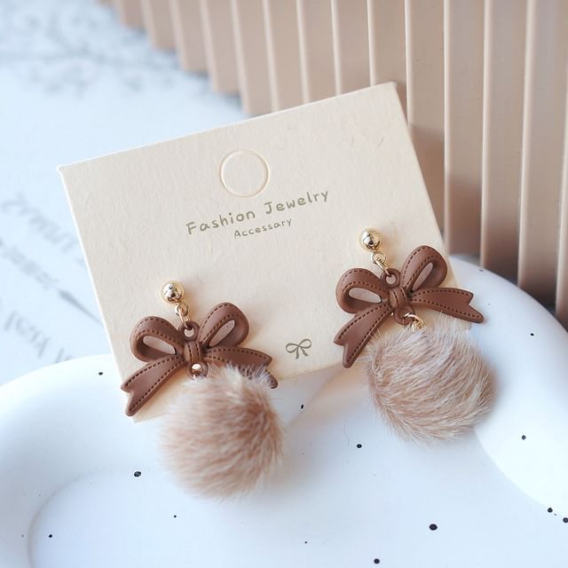 Bow / Pom Earring Clip Drop On
