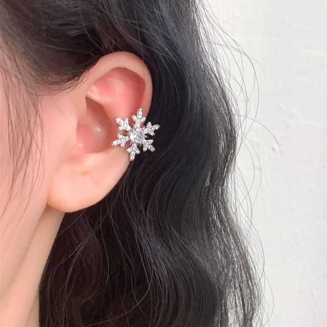 Ear Snowflake Cuff Rhinestone