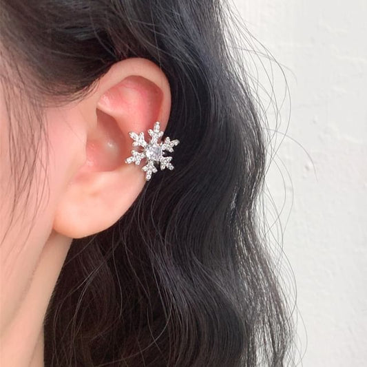 Ear Snowflake Cuff Rhinestone