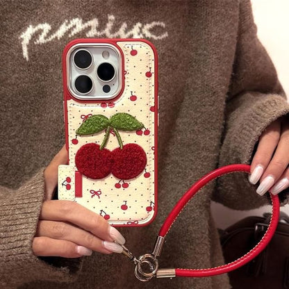 / Strap Set Phone Cherry Case Embroidered