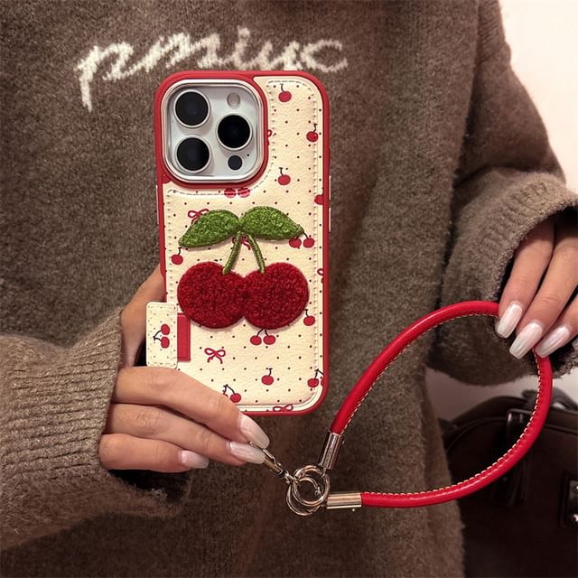 / Strap Set Phone Cherry Case Embroidered