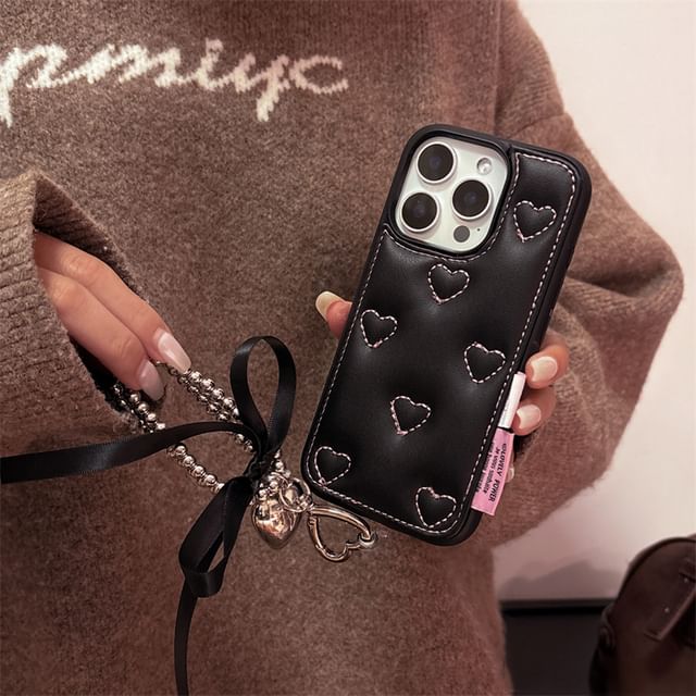 / Case Phone Strap Set Heart