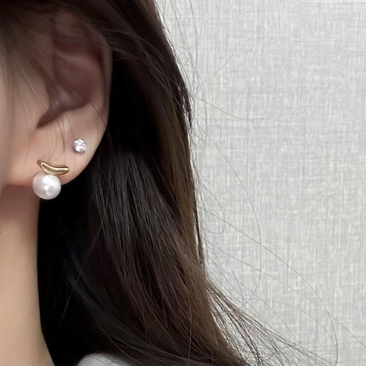 Pearl Stud 925 Silver Sterling Earring Faux