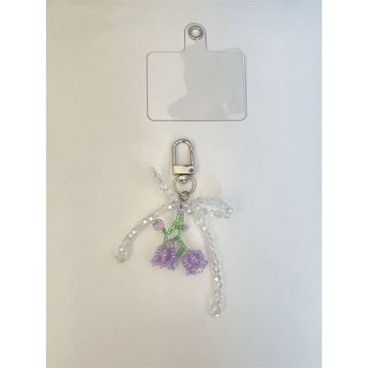 Beaded Bow Flower Phone Charm