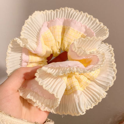 Panel Scrunchie Pleated Plaid